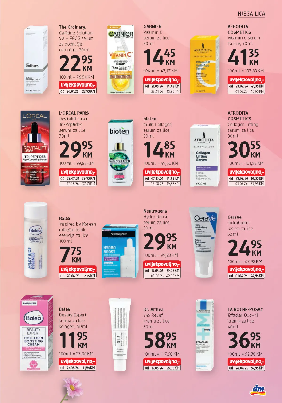 dm katalog, stranica 9 – GARNIER Vitamin C i bioten multi Collagen serumi za lice
