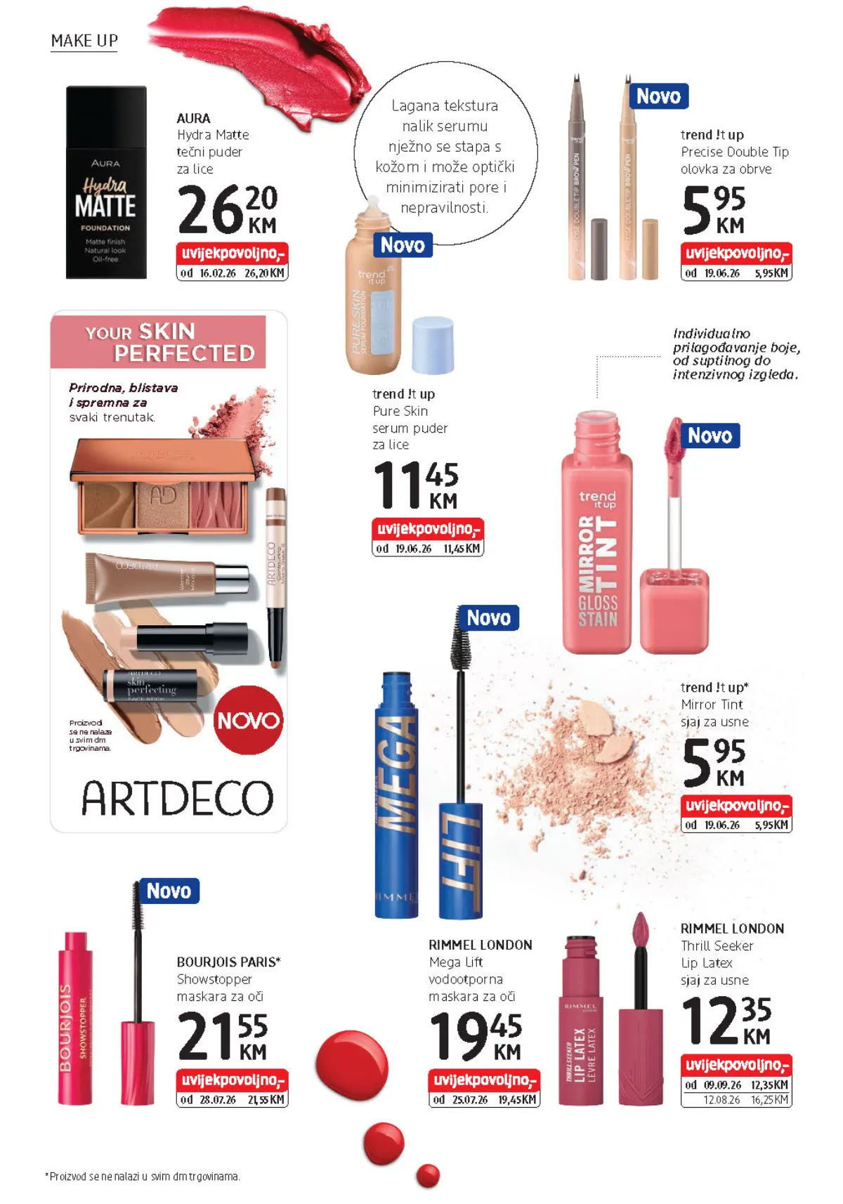 dm katalog, stranica 10 – AURA Hydra Matte puder i trend !t up Mirror Tint sjaj za usne