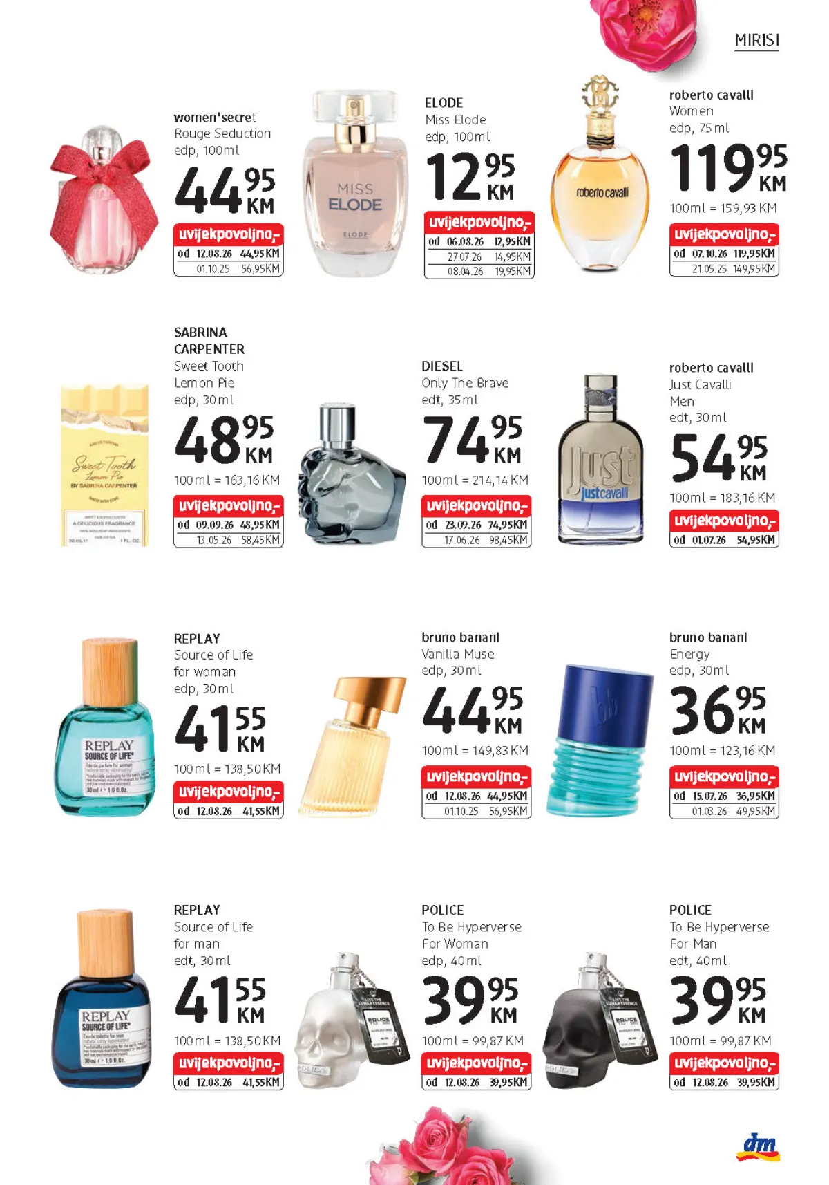 dm katalog, stranica 19 – ELODE Miss Elode i women’secret Rouge Seduction mirisi