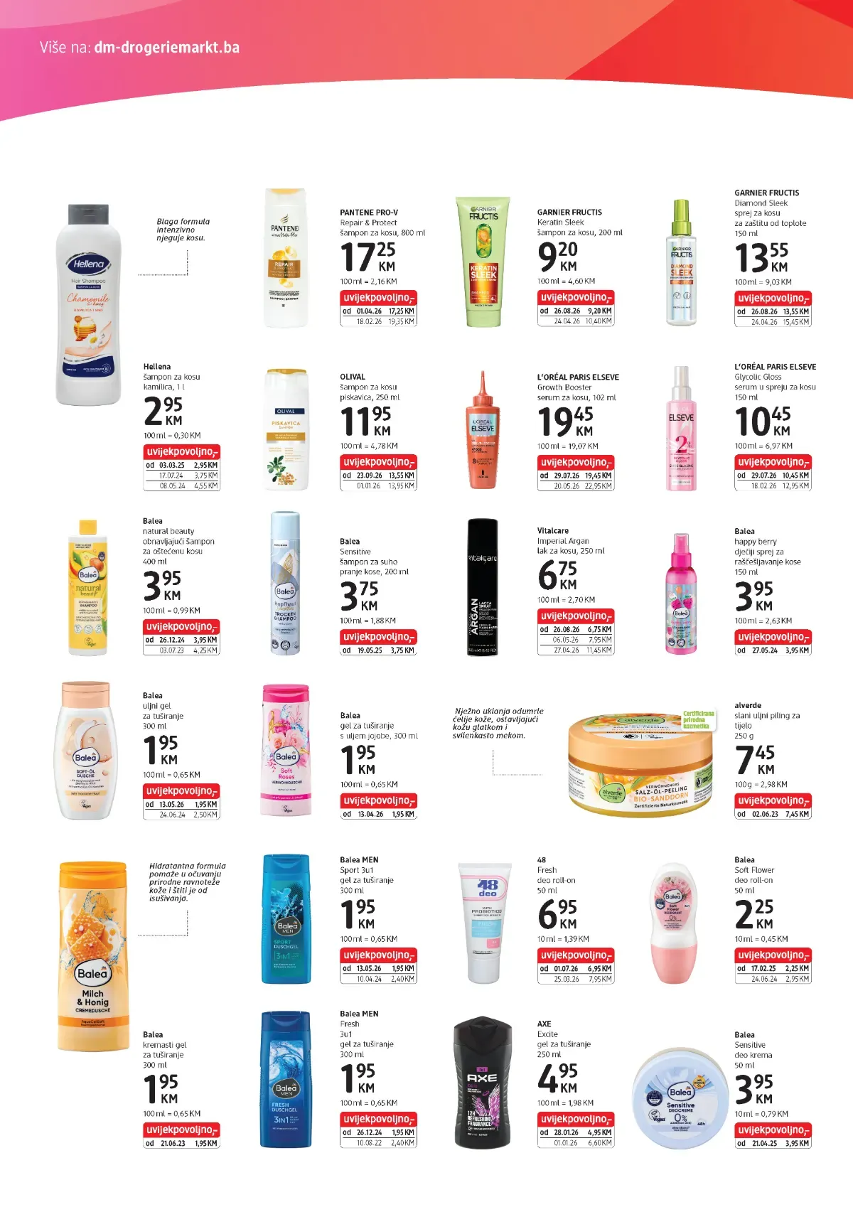 dm katalog, stranica 2 – Pantene, Garnier i drugi proizvodi za njegu kose