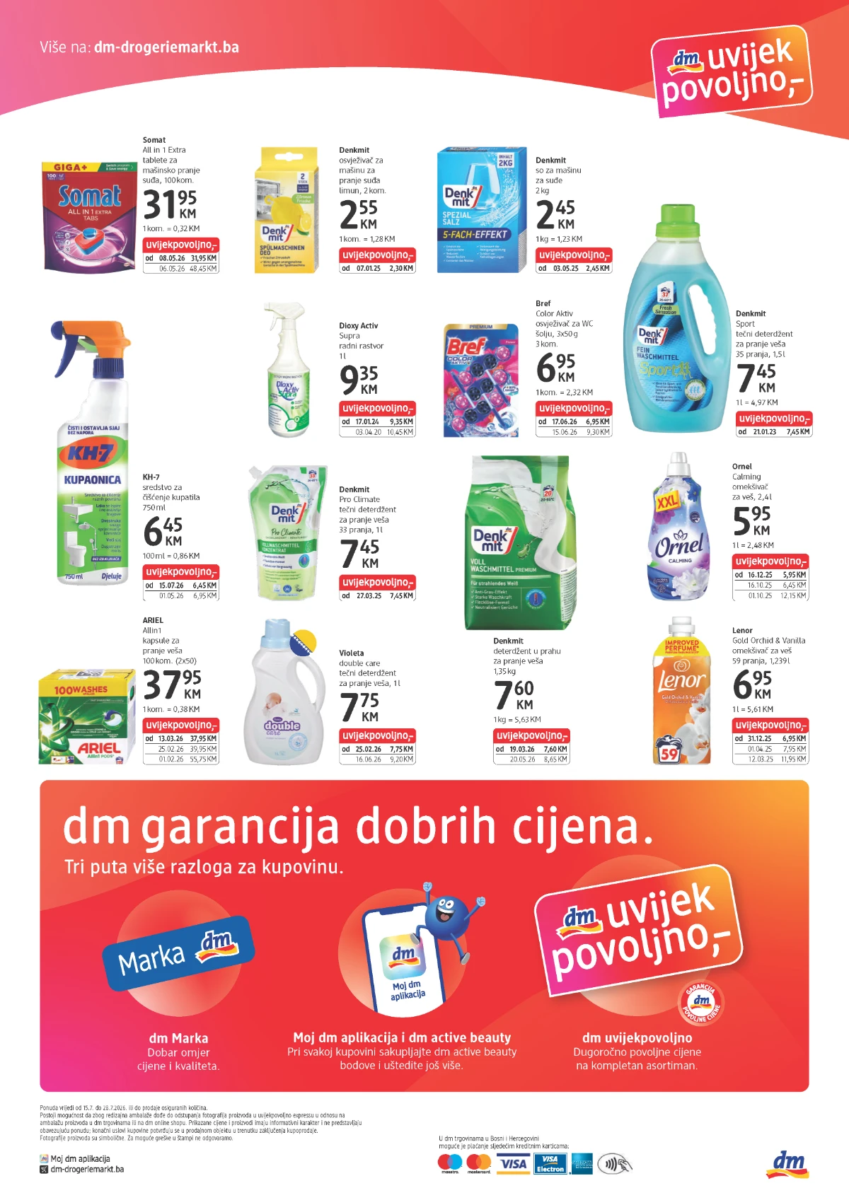 dm Uvijek Povoljno - deterdženti za veš, sredstva za čišćenje i proizvodi za domaćinstvo