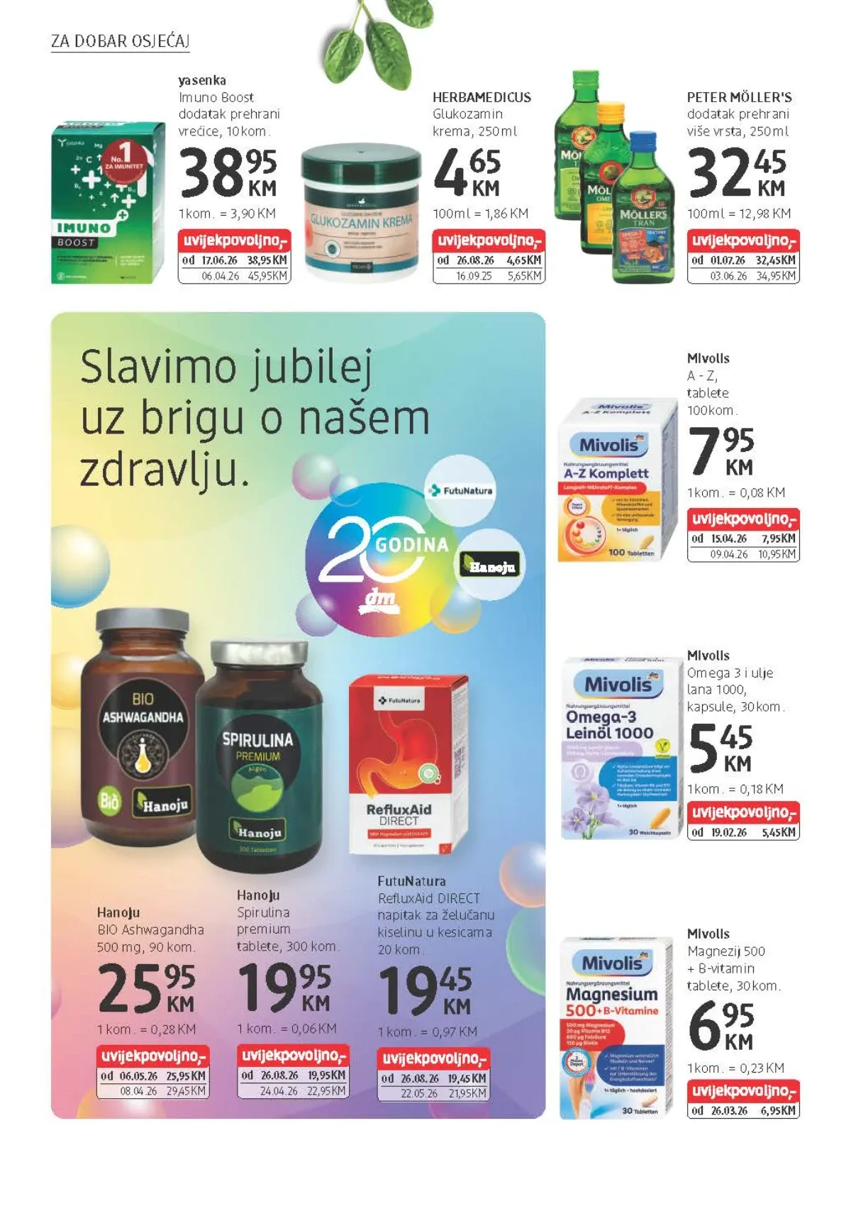 dm katalog od 26.08. do 08.09.2026. – Yasenka Imuno Boost, Mivolis vitamini i Peter Möller's dodaci prehrani
