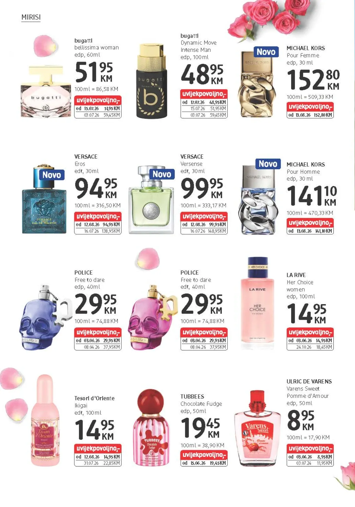 dm katalog od 26.08. do 08.09.2026. – Versace Eros, Versace Versense, Michael Kors i Police parfemi