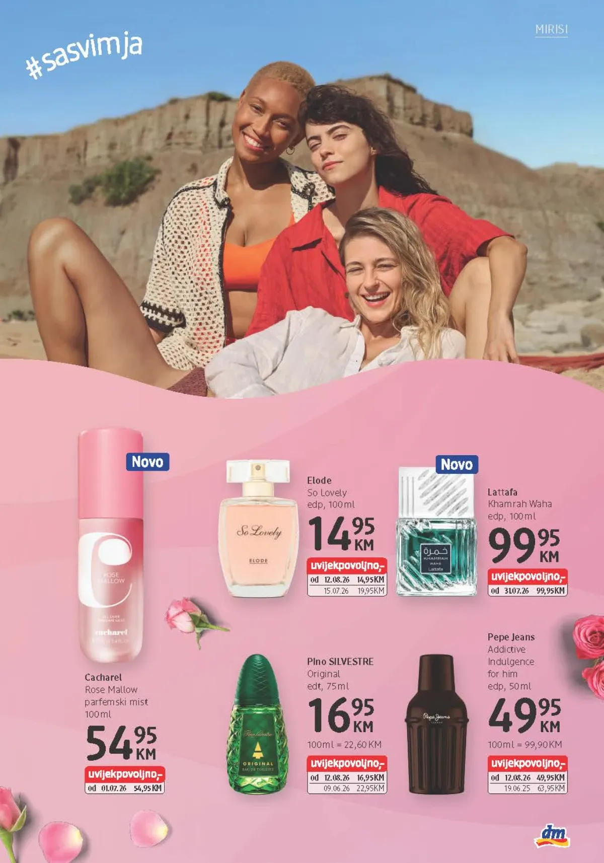 dm katalog od 26.08. do 08.09.2026. – Lattafa Khamrah, Pepe Jeans, Cacharel i Pino Silvestre mirisi