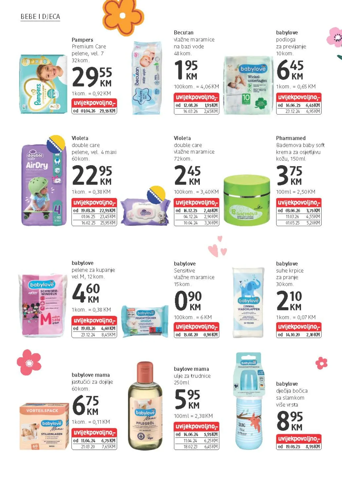 dm katalog od 26.08. do 08.09.2026. – Pampers Premium Care, Violeta pelene i babylove proizvodi za bebe