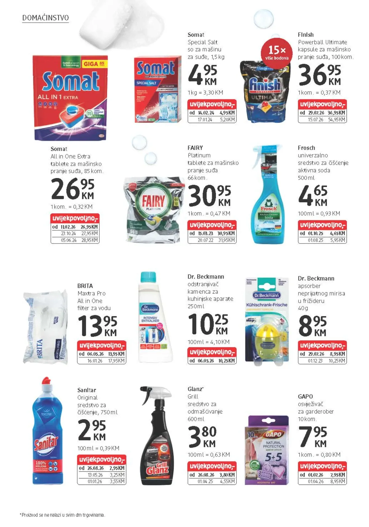 dm katalog od 26.08. do 08.09.2026. – Finish kapsule uz 15× više bodova, Somat tablete i Frosch sredstva za čišćenje