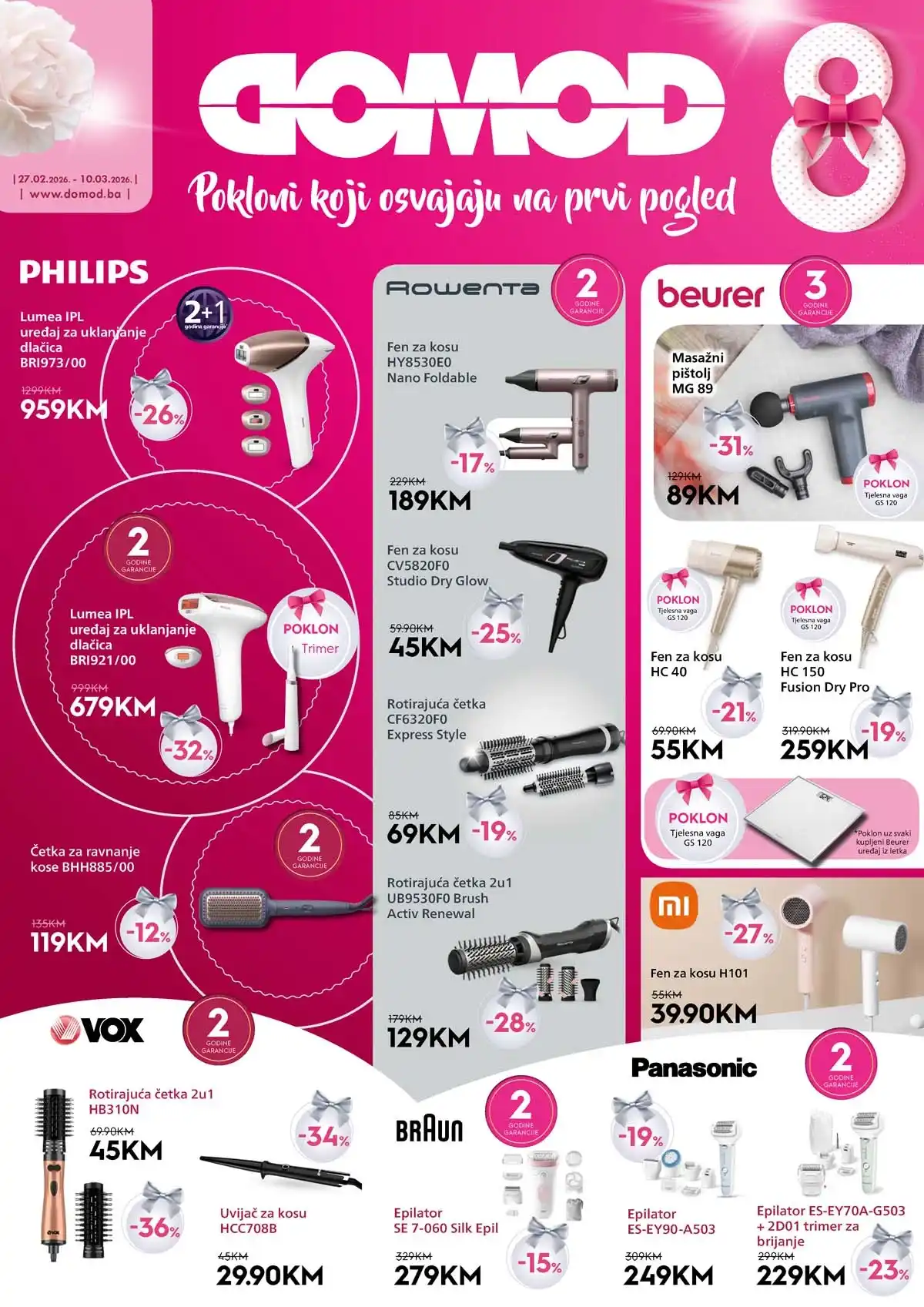 Domod akcija za Dan žena – sniženja tehnike, bijele tehnike i kućnih aparata do 21.03.2026