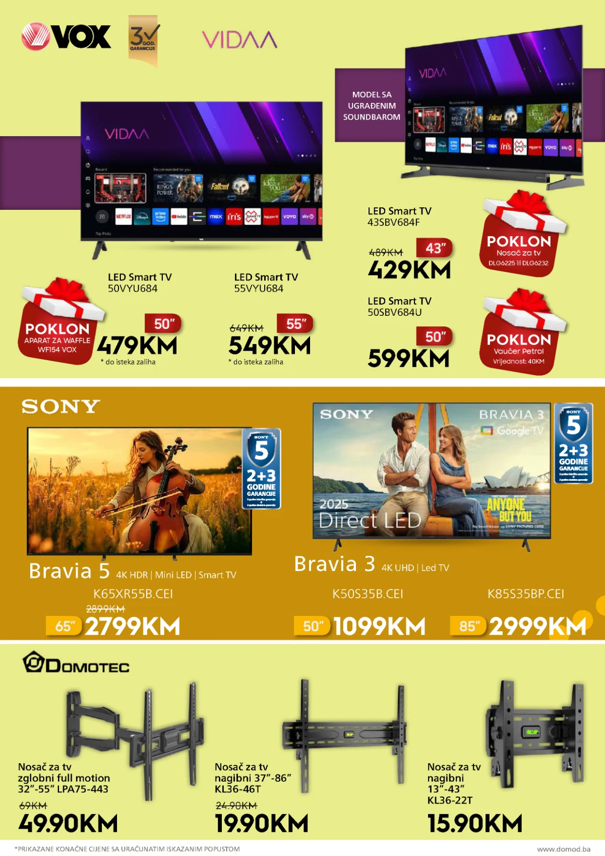 Domod katalog VOX i Sony televizori