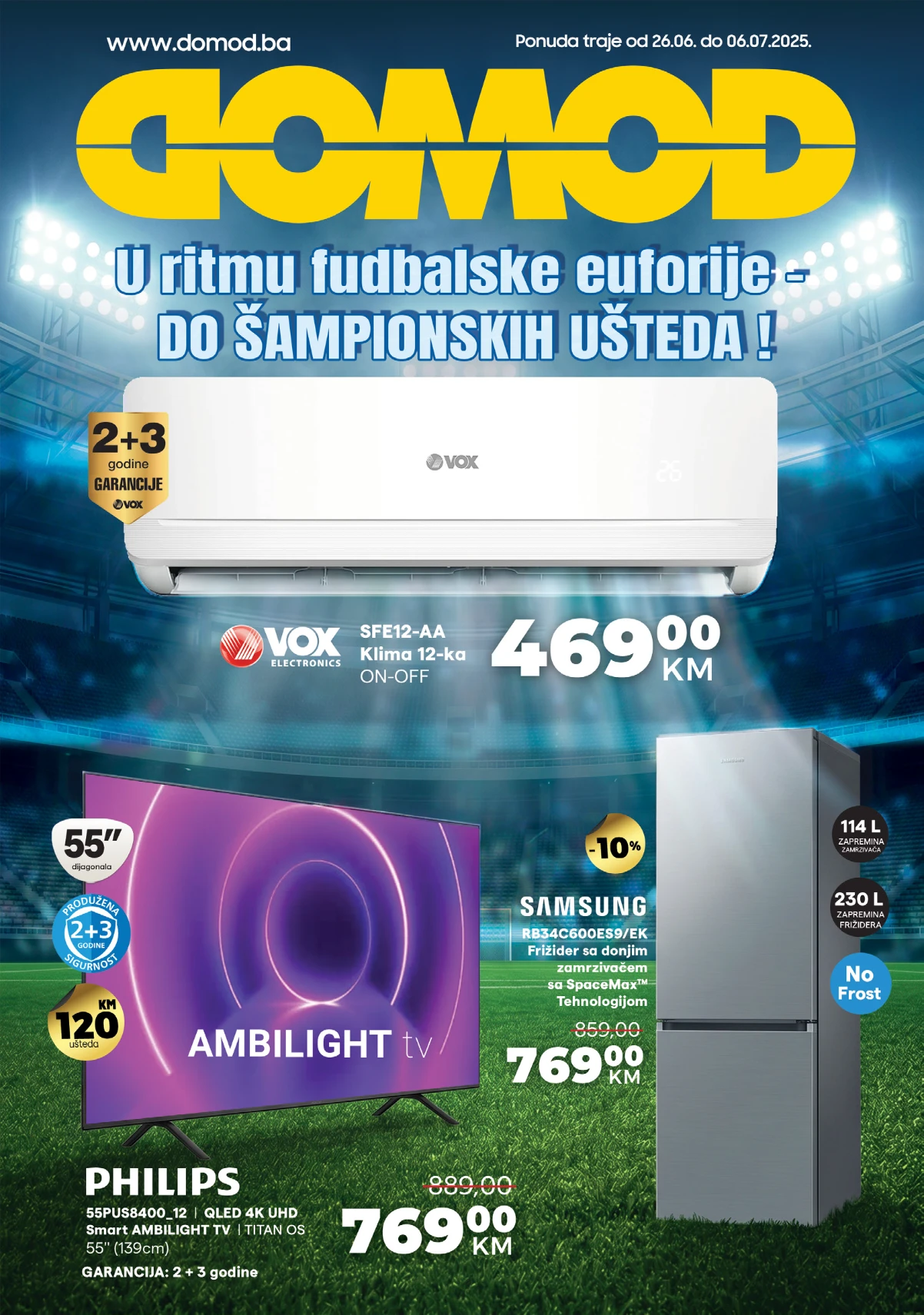 Domod katalog do 50% popusta na televizore, klime, bijelu tehniku i kućanske aparate