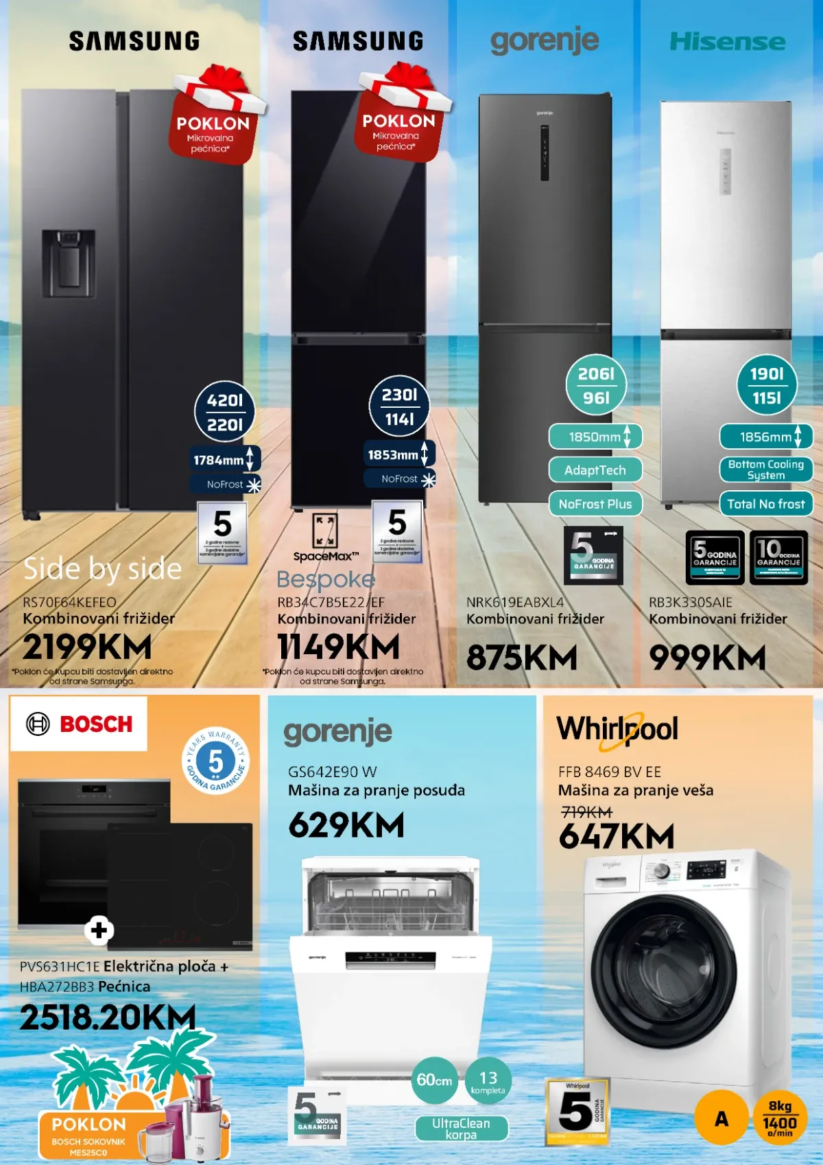 DOMOD katalog do 13.08.2026. – Samsung, Gorenje i Hisense frižideri, Bosch ploča i pećnica te Whirlpool veš mašina