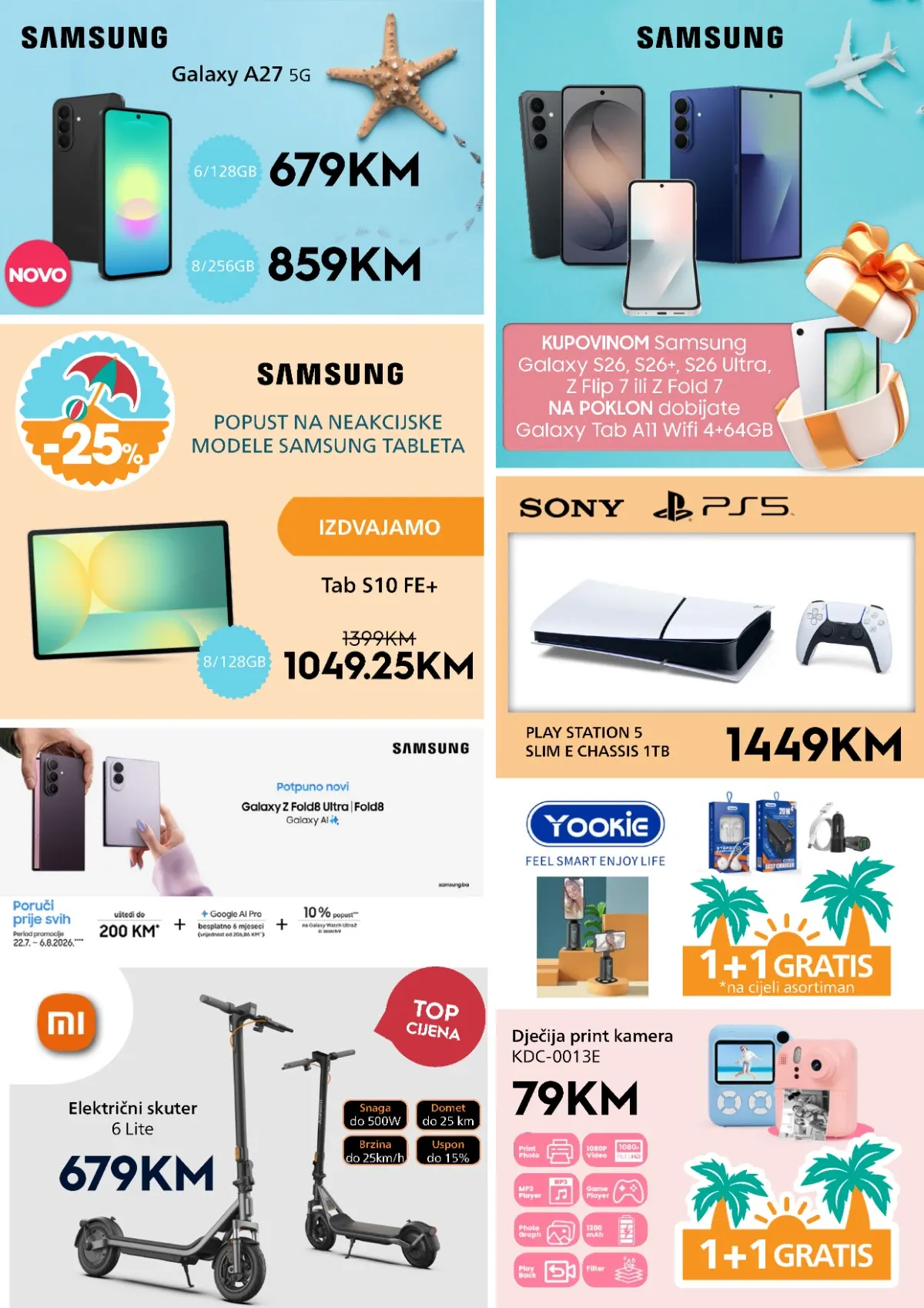 DOMOD katalog do 13.08.2026. – Samsung telefoni i tableti, PlayStation 5, Xiaomi električni skuter i dječija kamera