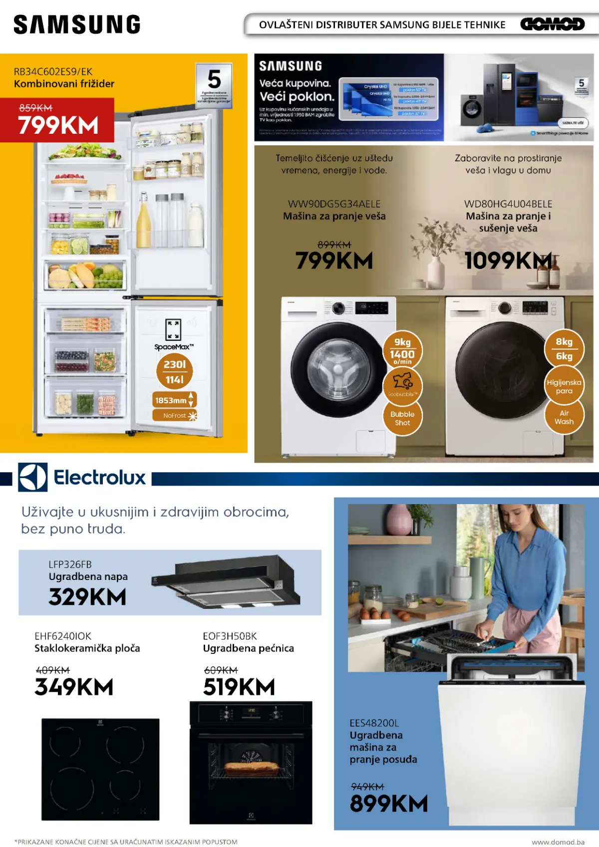 DOMOD katalog, stranica 6 – Samsung frižider i mašine za veš te Electrolux ugradbeni kuhinjski uređaji
