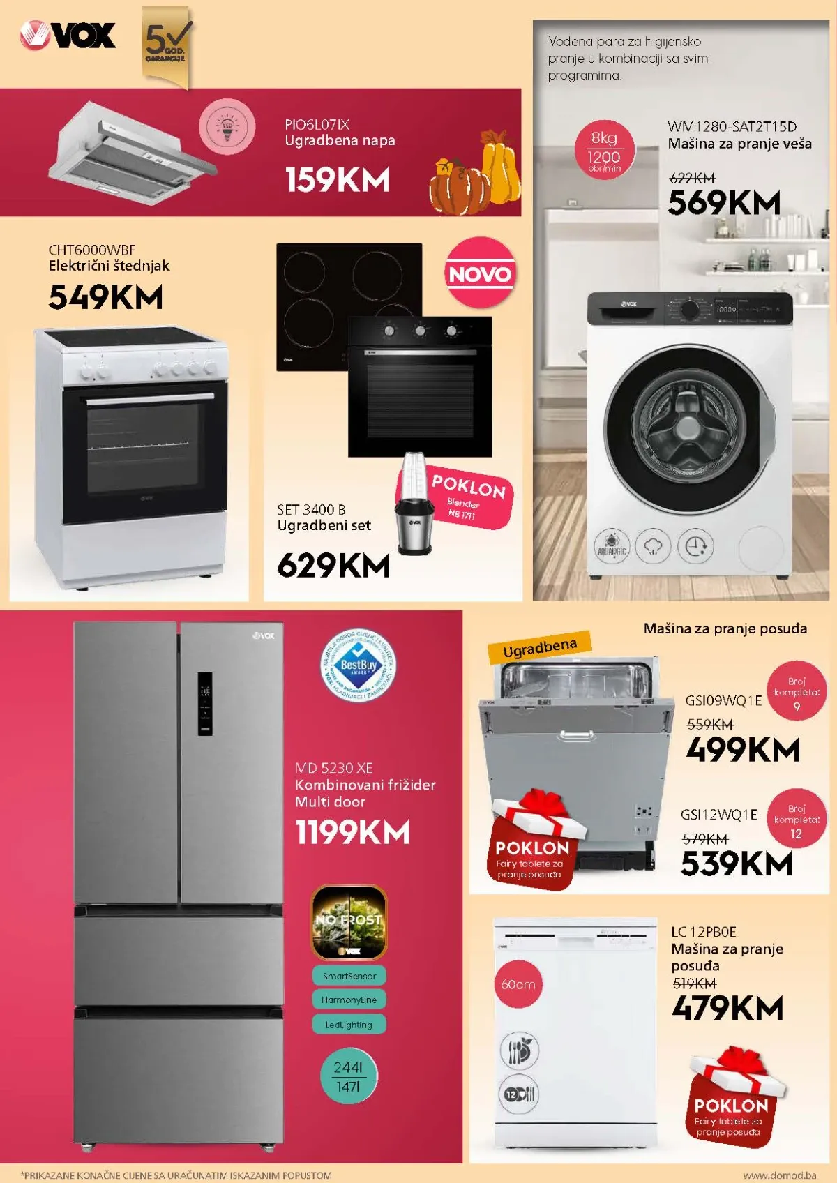 DOMOD katalog – frižideri, štednjaci, veš mašine i mašine za posuđe
