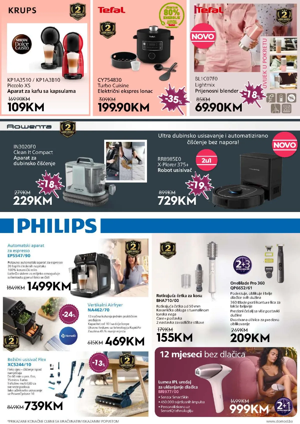 DOMOD katalog – aparati za kafu, blenderi, robot usisivači i uređaji za njegu