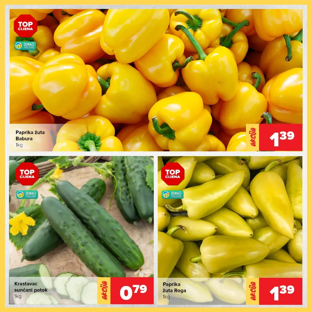 Đurić vikend akcija – žuta paprika Babura i Roga te krastavac po akcijskim cijenama