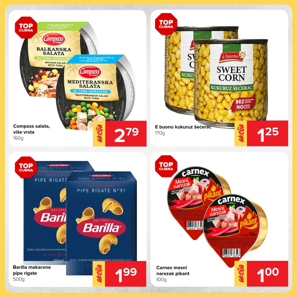Đurić vikend akcija – salate, kukuruz šećerac, makarone i mesni narezak