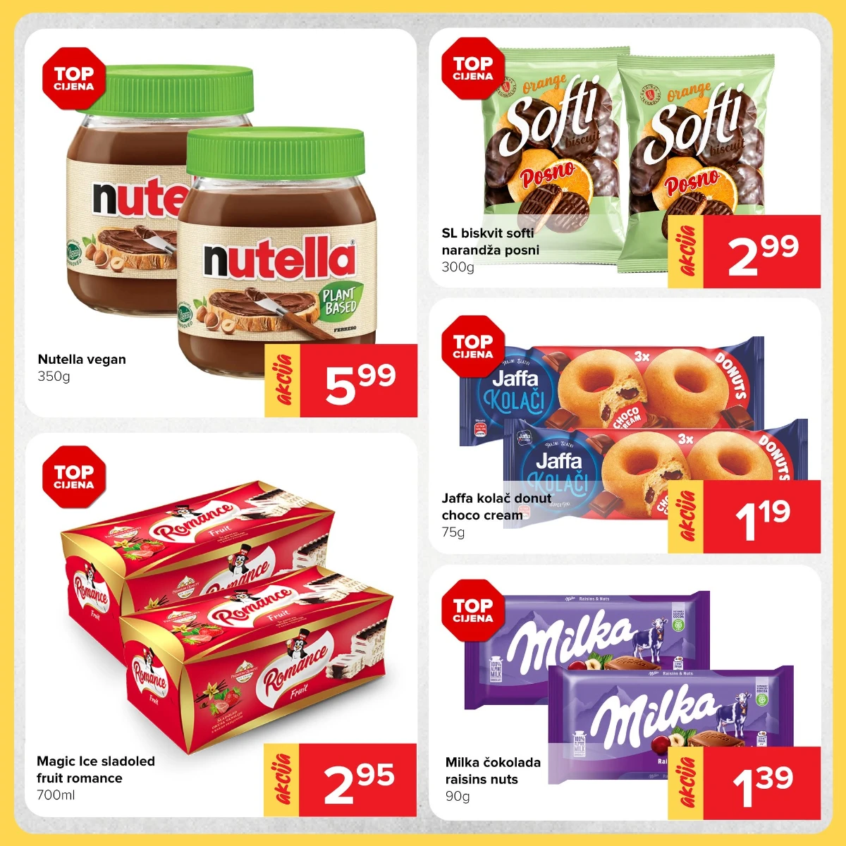 Đurić vikend akcija – Nutella, Milka čokolade, Jaffa kolači i sladoledi
