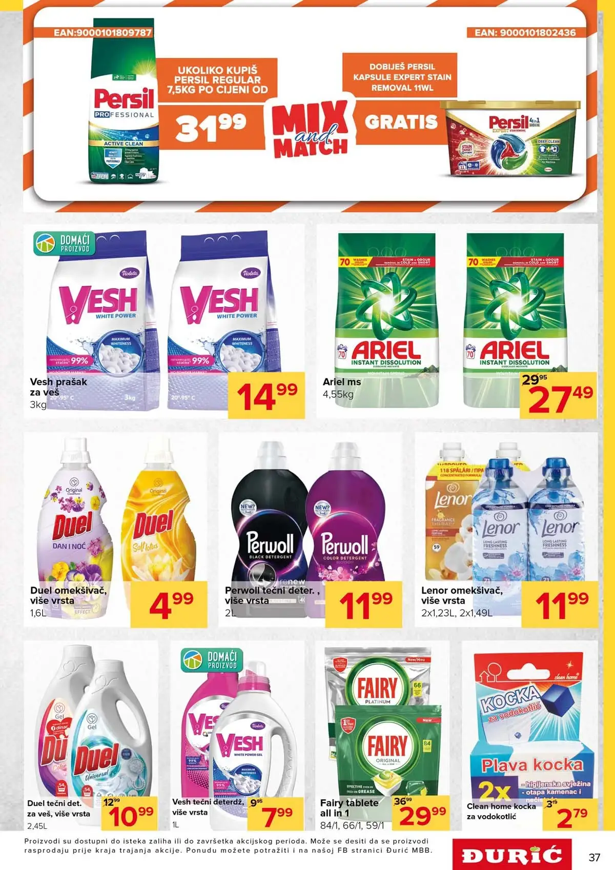 Đurić katalog sniženja do 12. aprila 2026 – prehrana i kućne potrepštine stranica 37