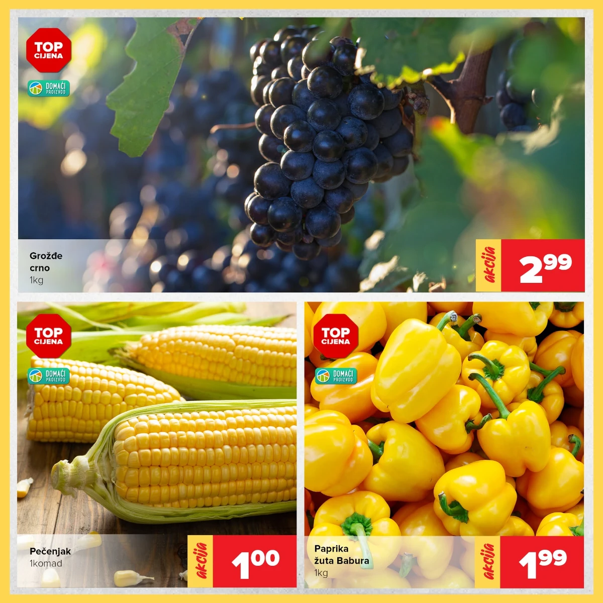 Đurić vikend akcija – grožđe, paprika babura, kukuruz i svježe povrće po akcijskim cijenama