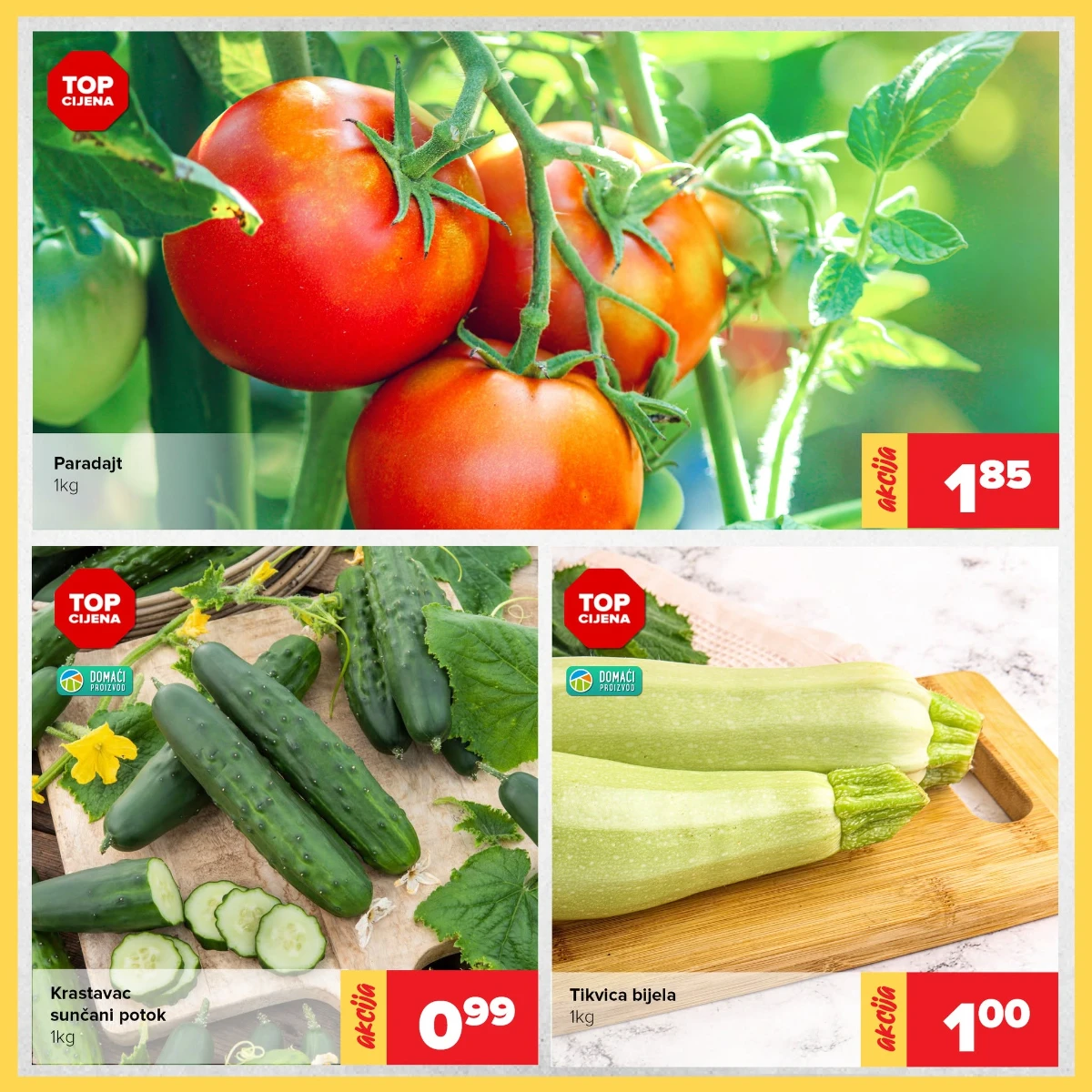 Đurić vikend akcija – paradajz, krastavac i tikvica po super cijenama