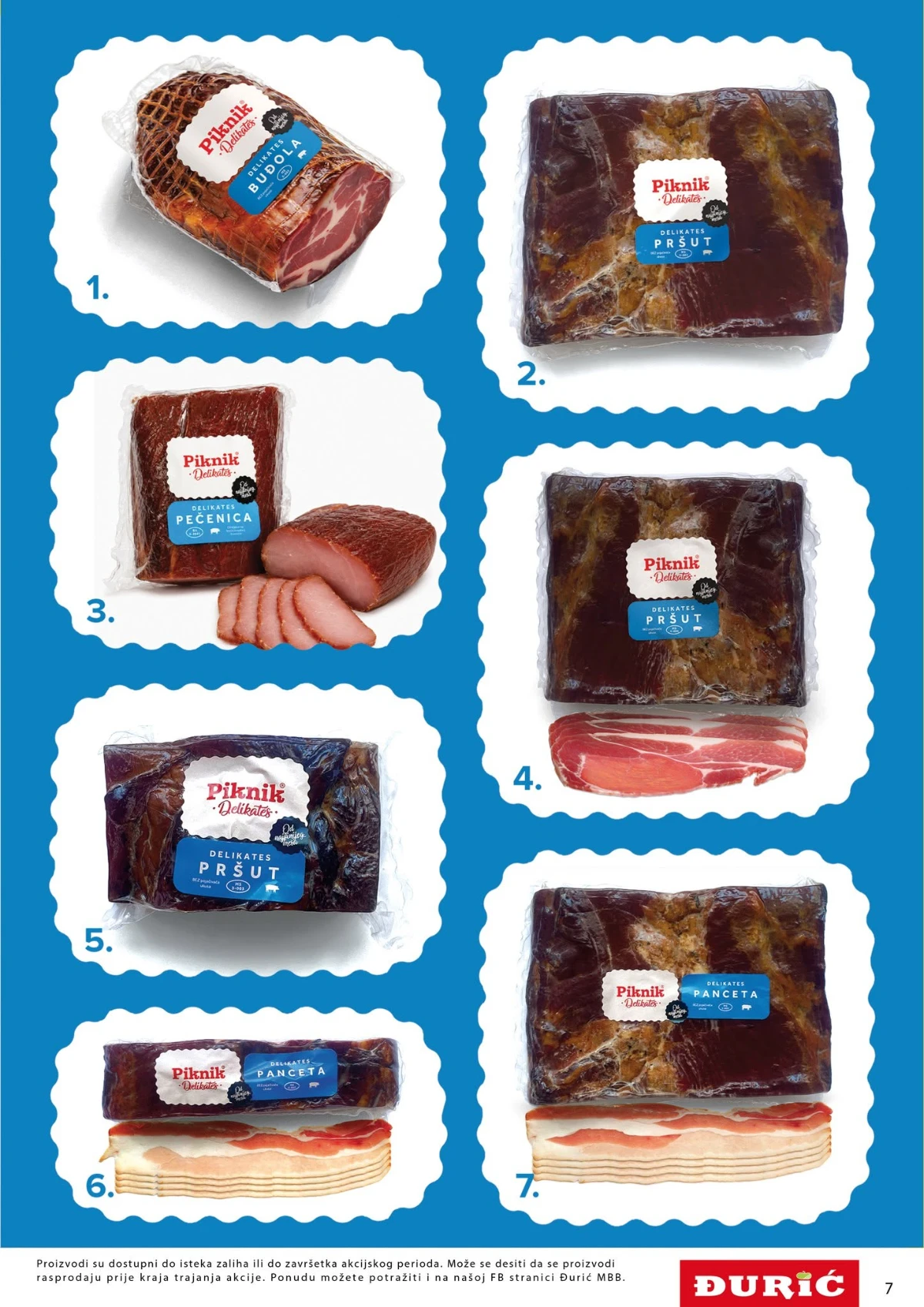 Đurić katalog do 26.08.2026. – Piknik Delikates buđola, pršut, pečenica i panceta