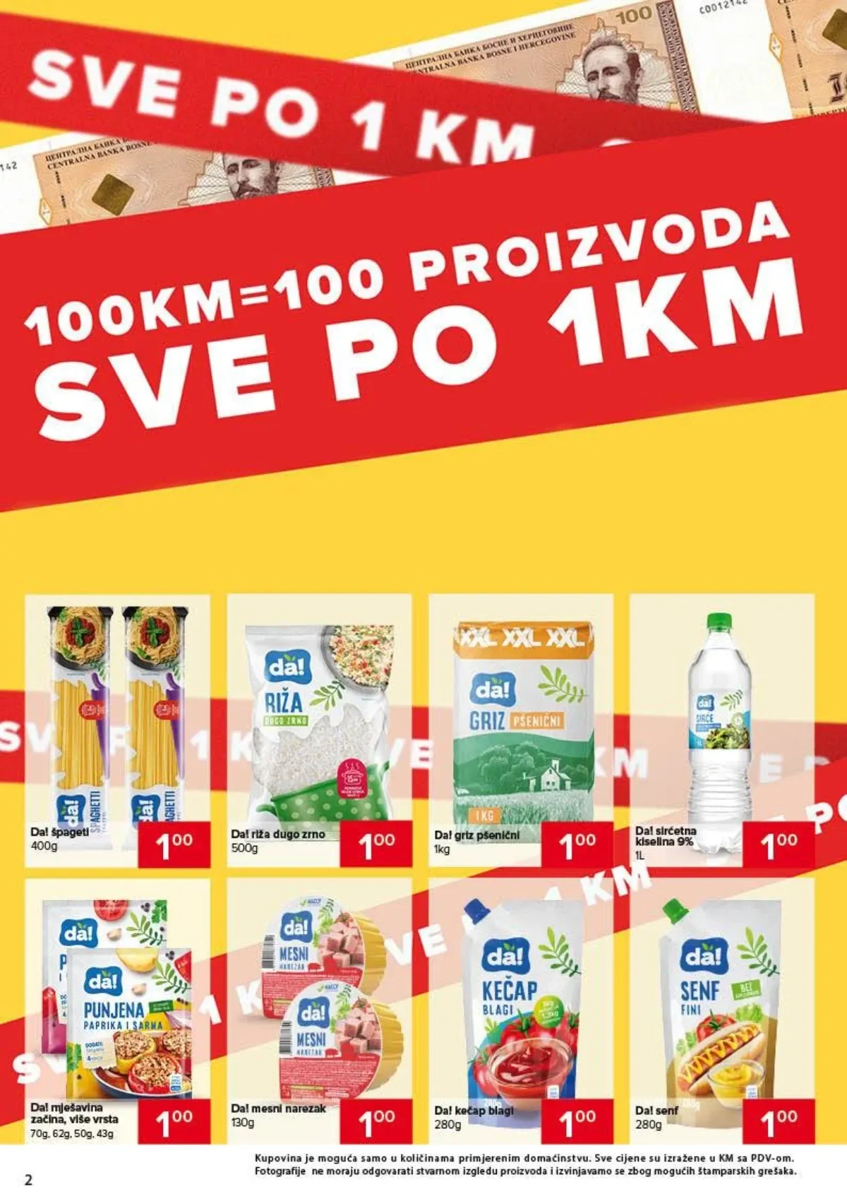 Đurić katalog do 09.09.2026. – proizvodi po 1 KM, tjestenina, riža, griz, začini i umaci