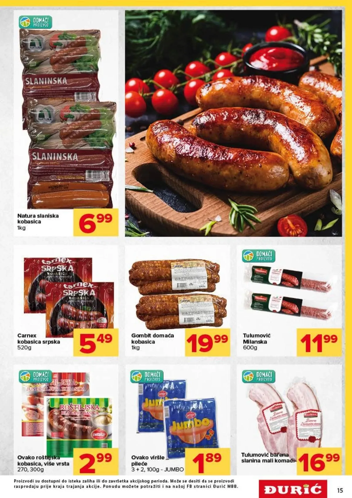 Đurić katalog do 09.09.2026. – kobasice, viršle i barena slanina