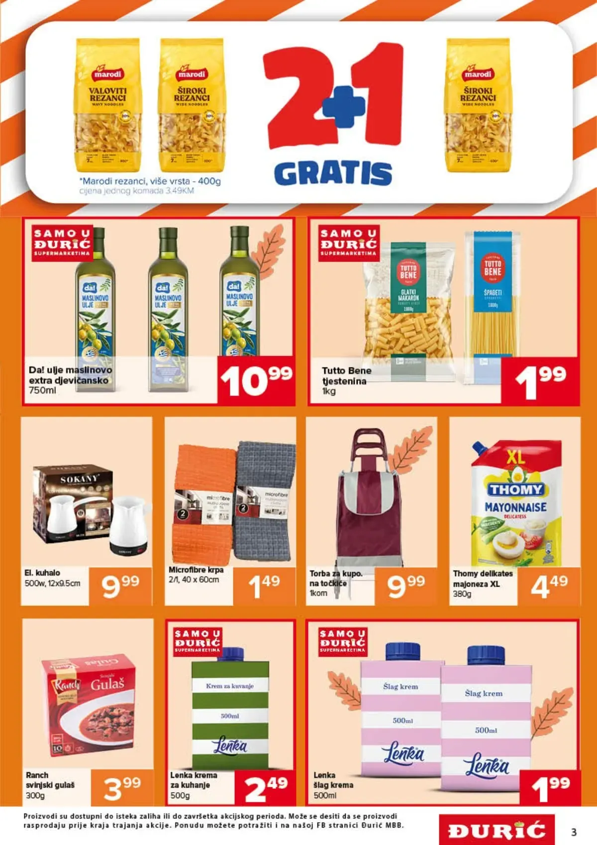 Đurić katalog do 07.10.2026. – maslinovo ulje, tjestenina i kućni proizvodi