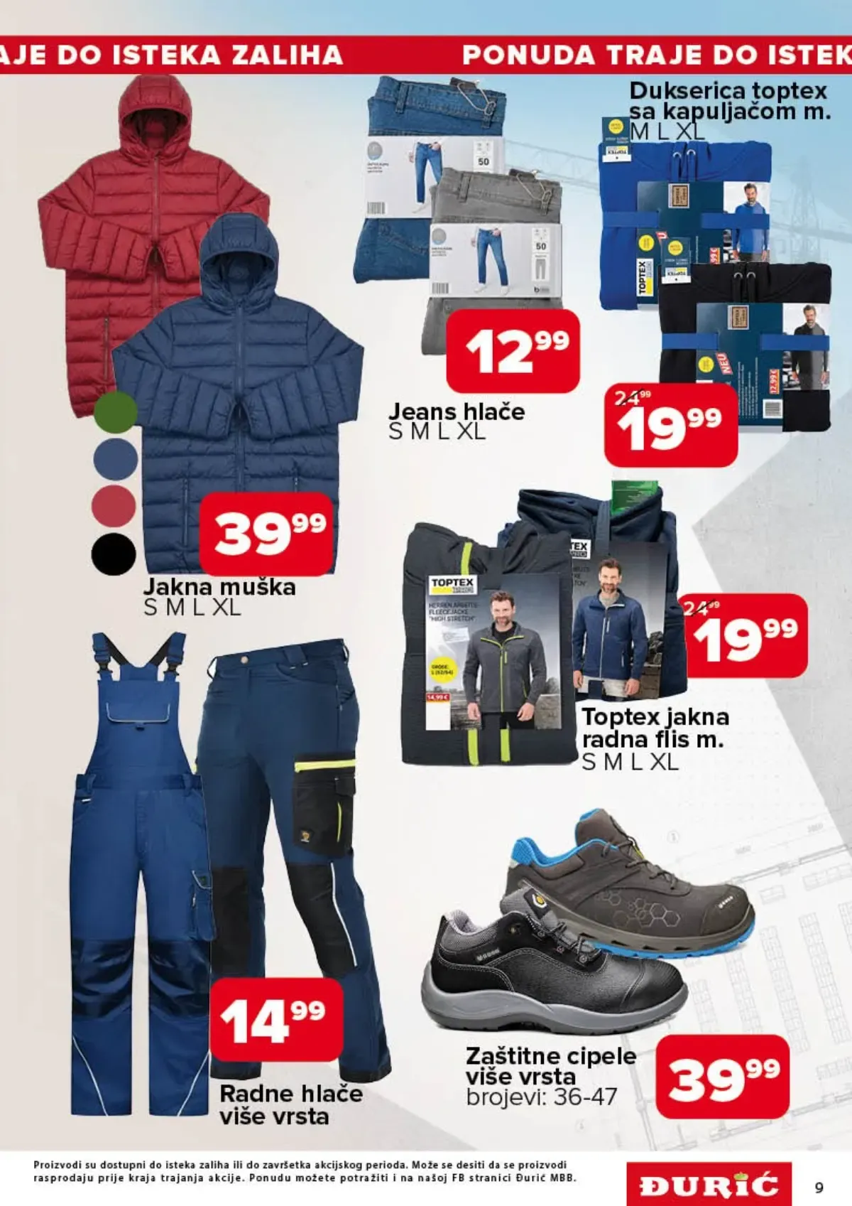 Đurić katalog do 07.10.2026. – jakne, radna odjeća i zaštitne cipele