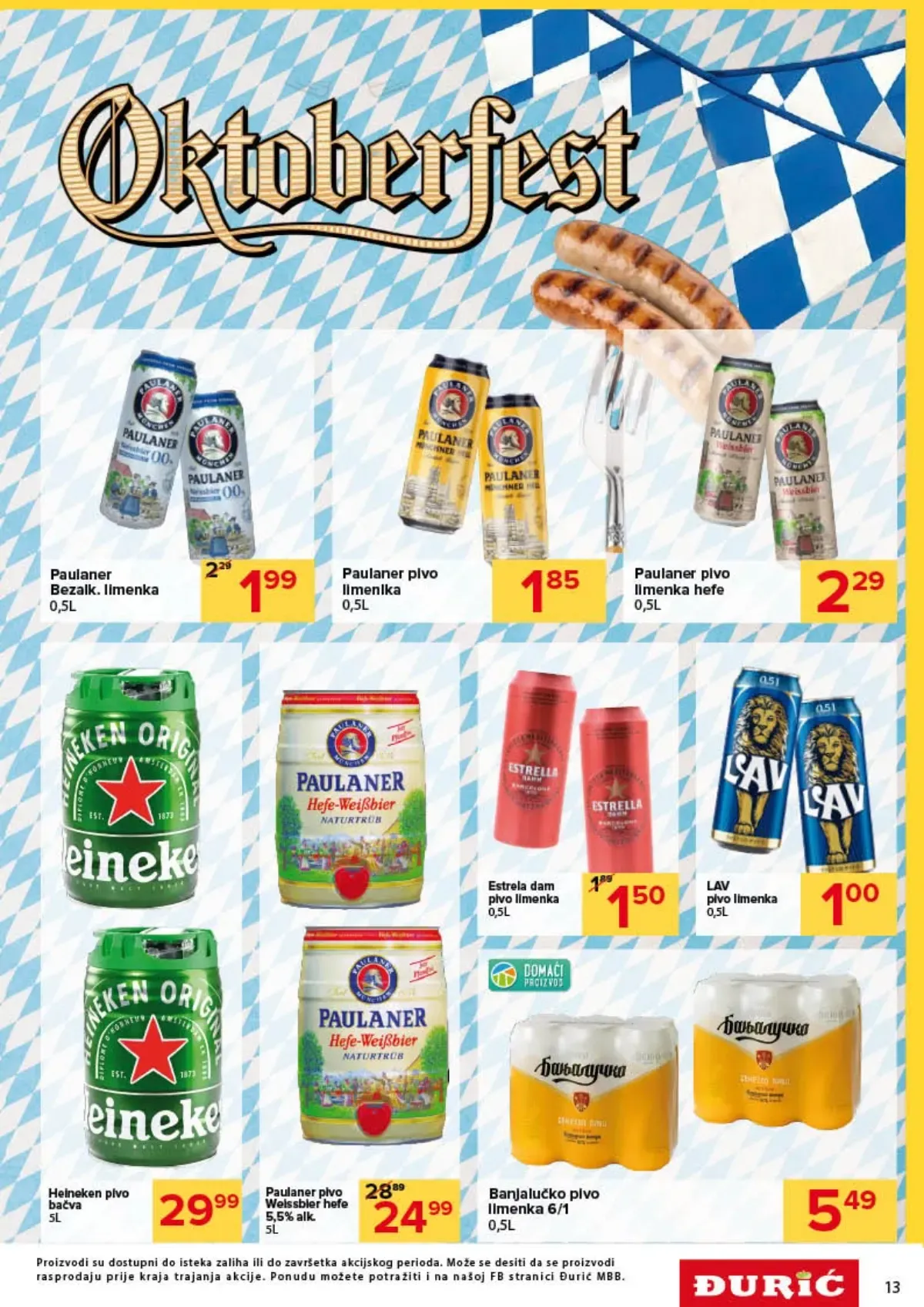 Đurić Oktoberfest katalog – Paulaner, Heineken i druga piva