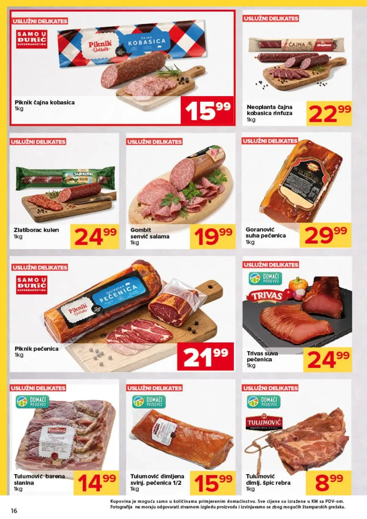 Đurić katalog do 07.10.2026. – kulen, čajna kobasica, pečenica i slanina
