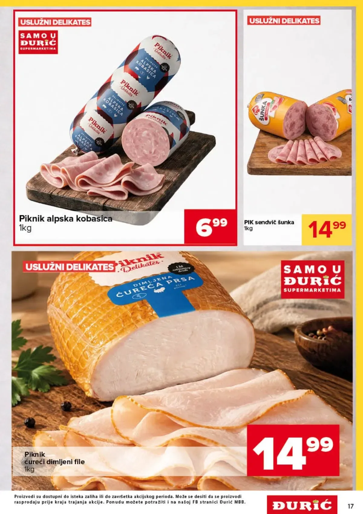 Đurić katalog do 07.10.2026. – Piknik Alpska kobasica i pureći file