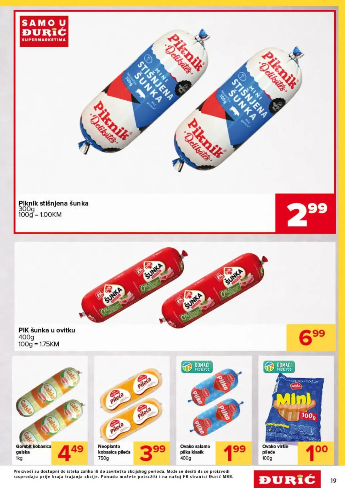 Đurić katalog do 07.10.2026. – Piknik šunka, salame i kobasice