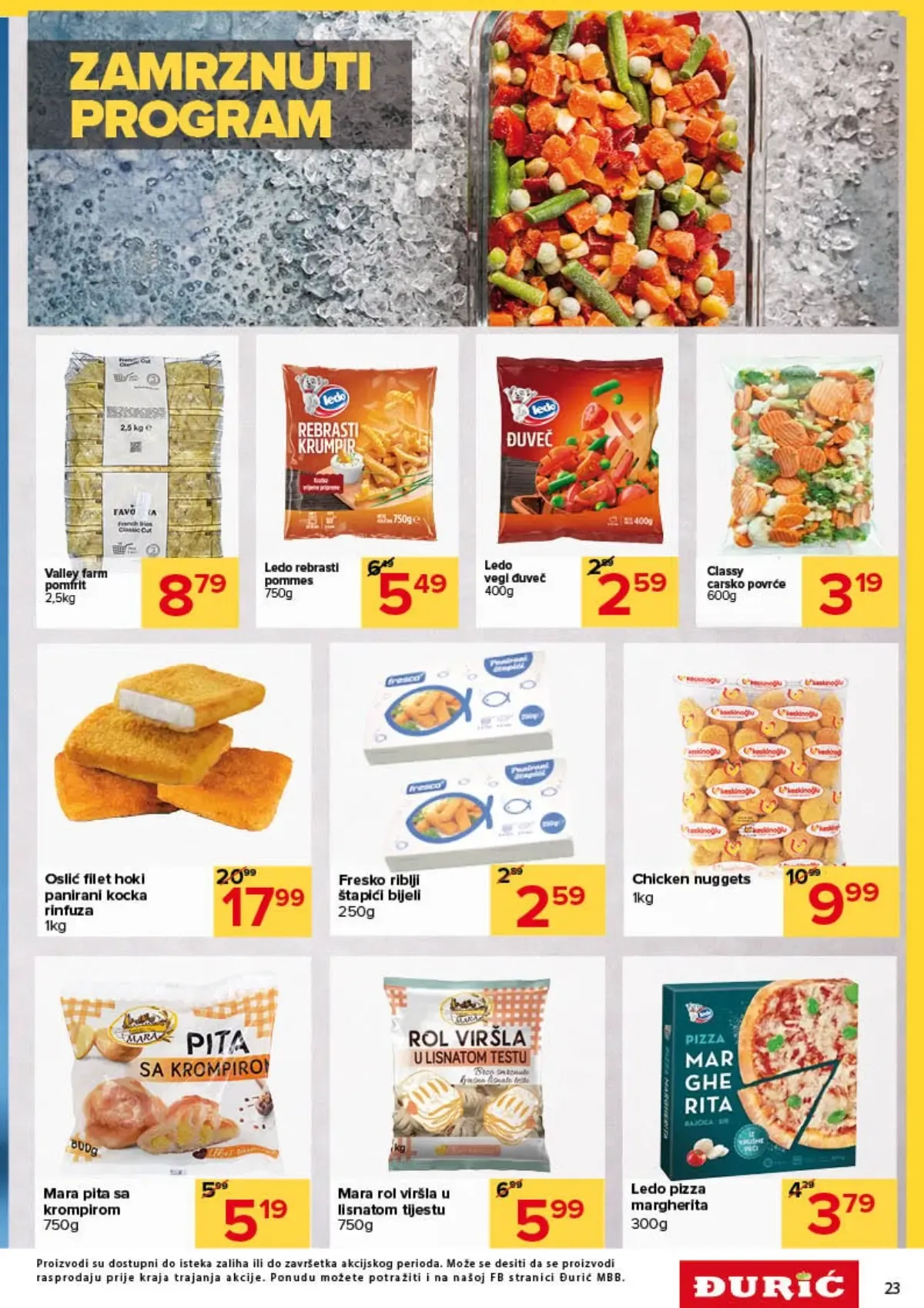 Đurić katalog do 07.10.2026. – zamrznuto povrće, riba i gotova jela