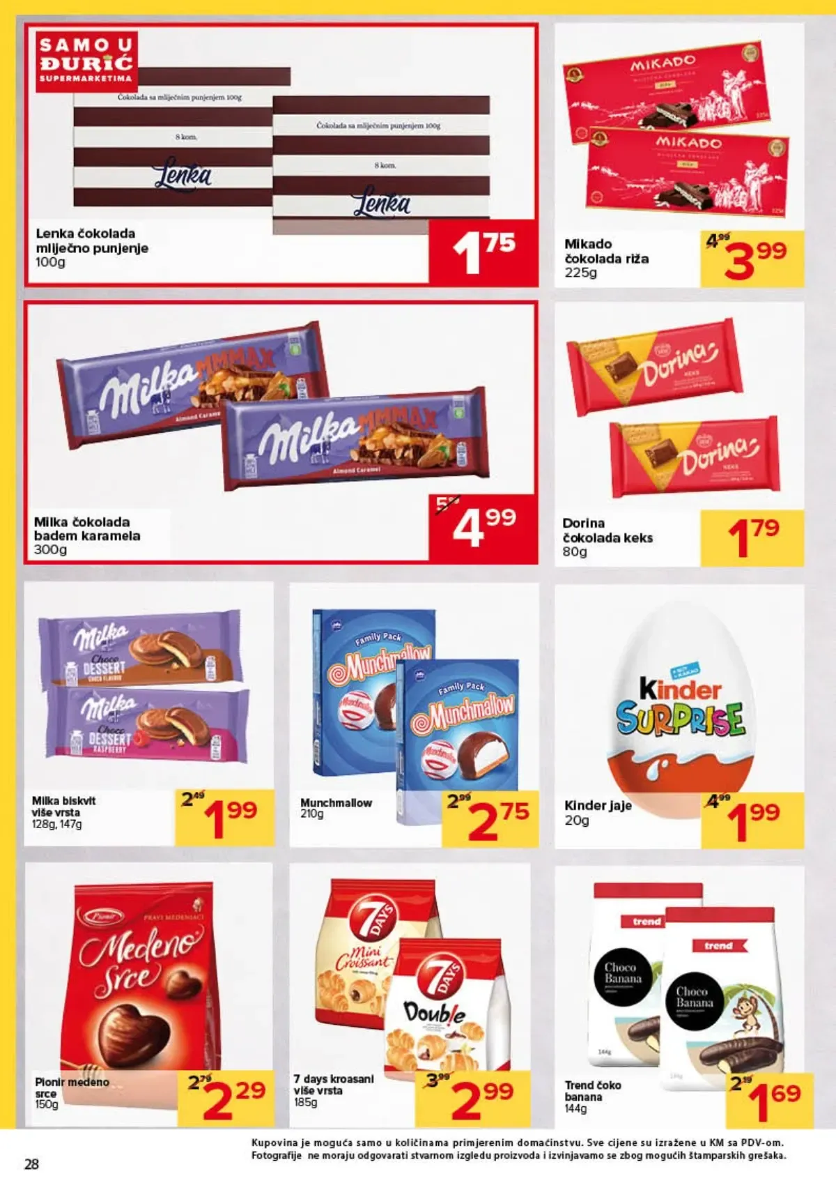 Đurić katalog do 07.10.2026. – Milka, Mikado, Kinder i slatkiši
