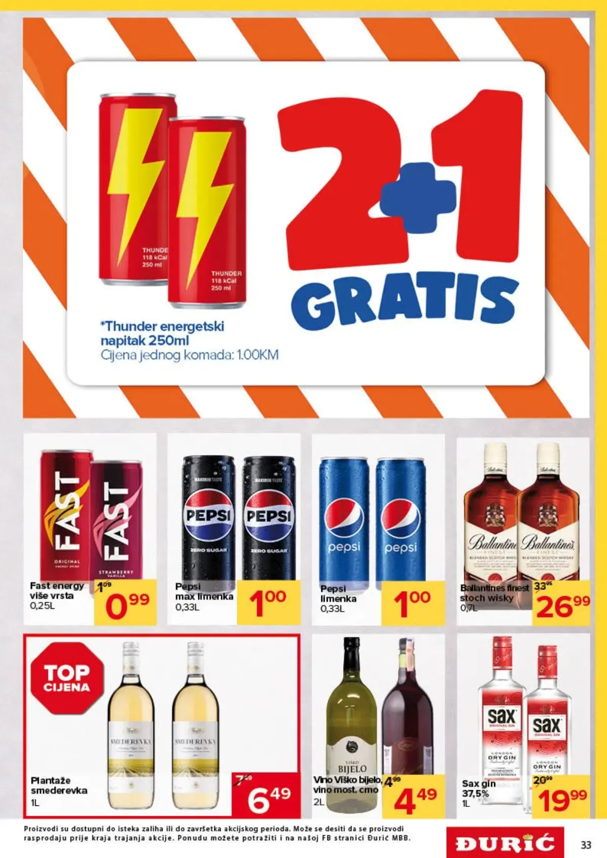 Đurić katalog do 07.10.2026. – Pepsi, energetska pića, vino i gin