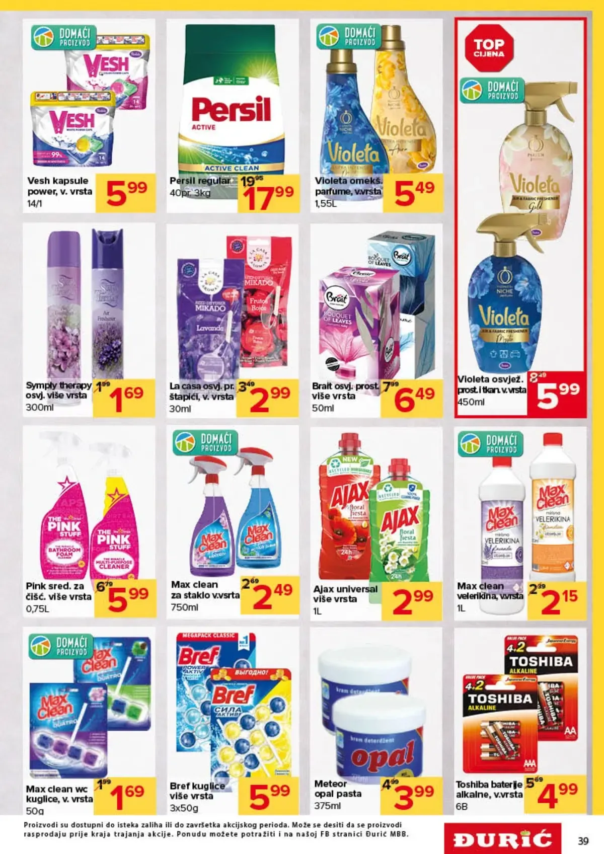 Đurić katalog do 07.10.2026. – Persil, Violeta, Ajax i sredstva za čišćenje