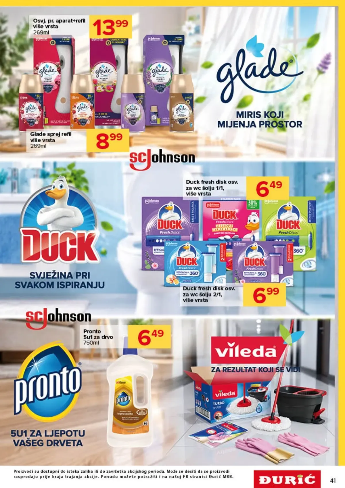 Đurić katalog do 07.10.2026. – Glade, Duck, Pronto i Vileda proizvodi