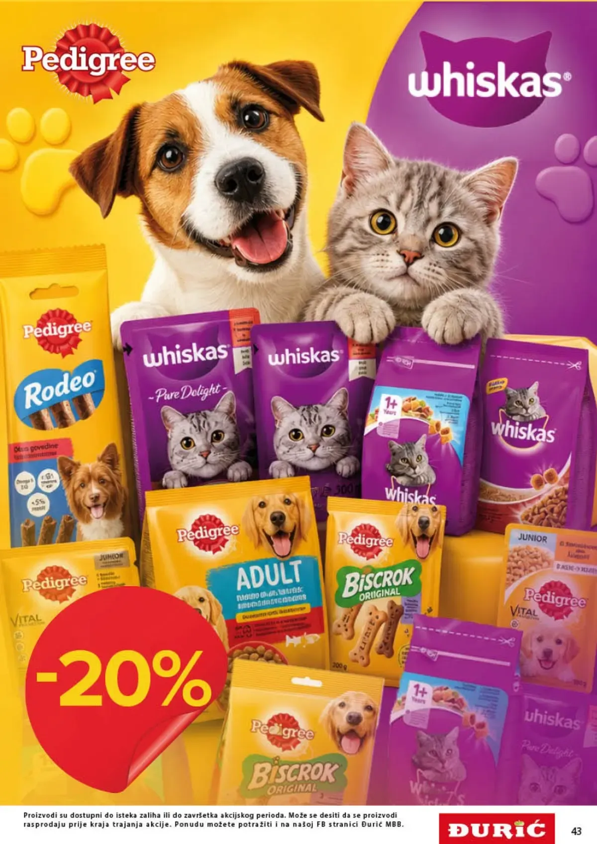 Đurić katalog do 07.10.2026. – Pedigree i Whiskas proizvodi sniženi 20 posto