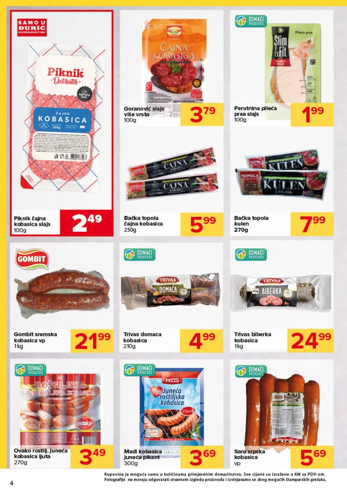Đurić katalog 08–21.10.2026. – čajna kobasica, pileća prsa, kulen, srijemska i domaća kobasica po akcijskim cijenama