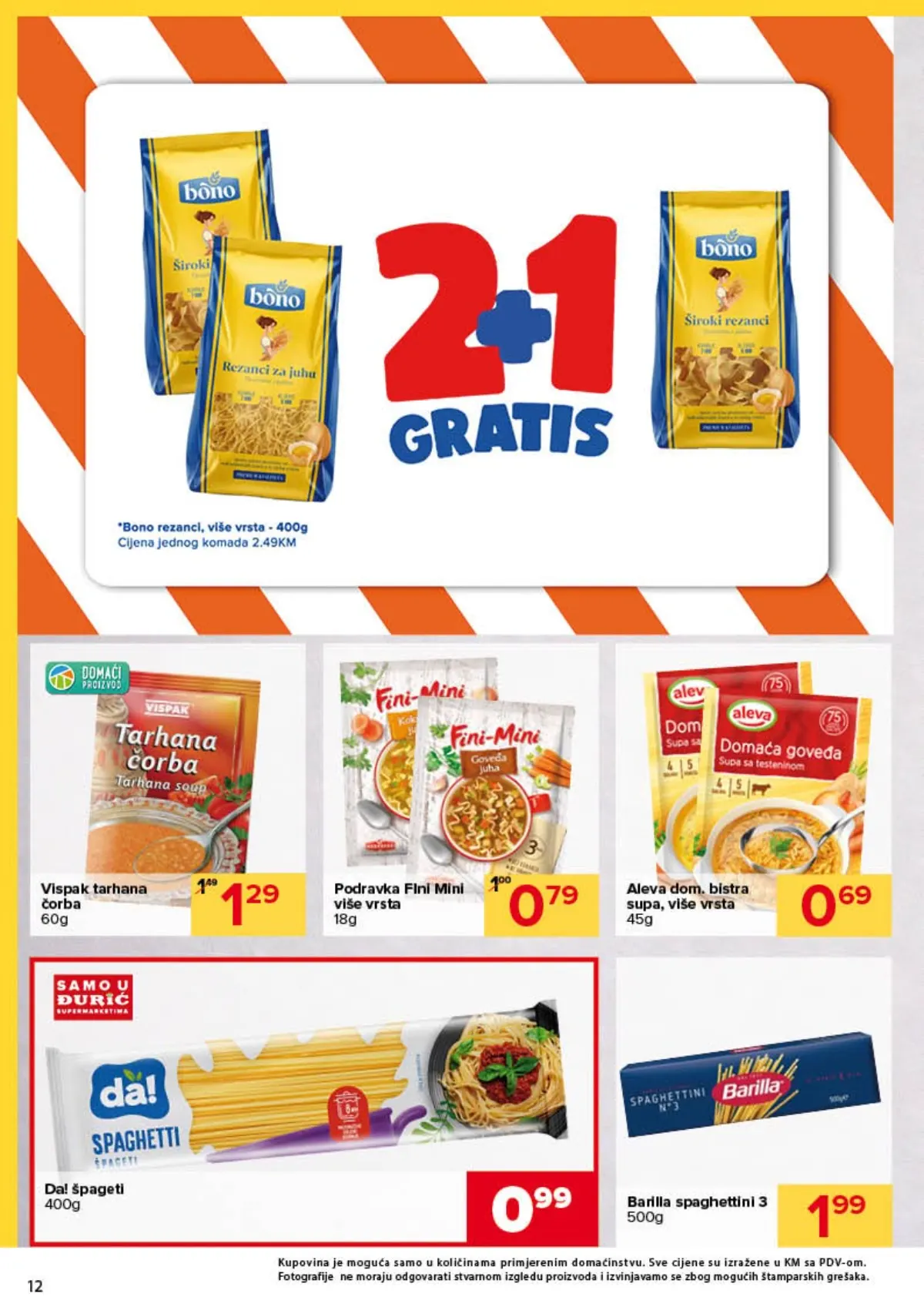 Đurić katalog 08–21.10.2026. – tjestenina, špageti, rezanci i 2+1 gratis ponuda