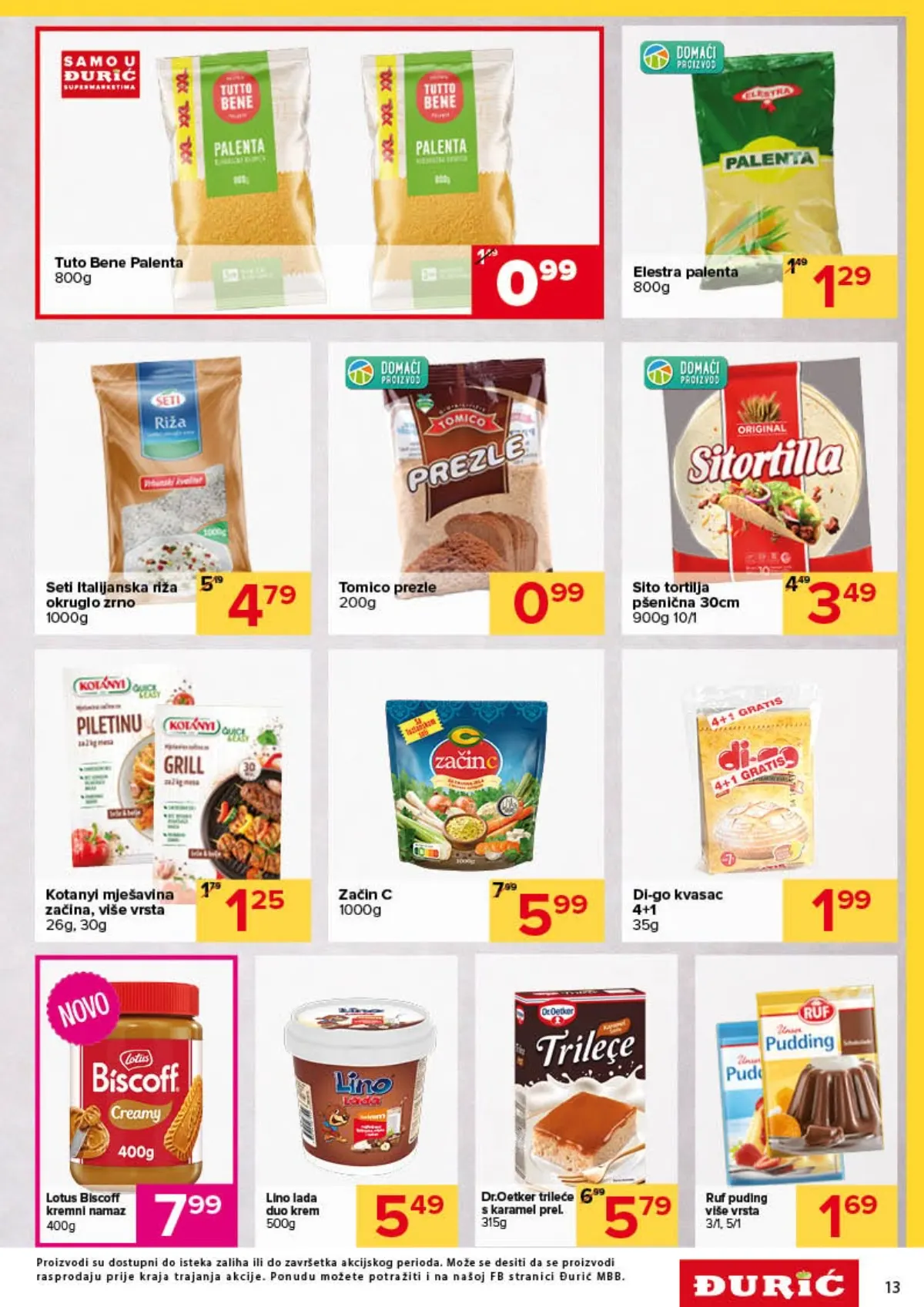 Đurić katalog 08–21.10.2026. – palenta, brašno, prezle, griz, puding i proizvodi za pripremu jela
