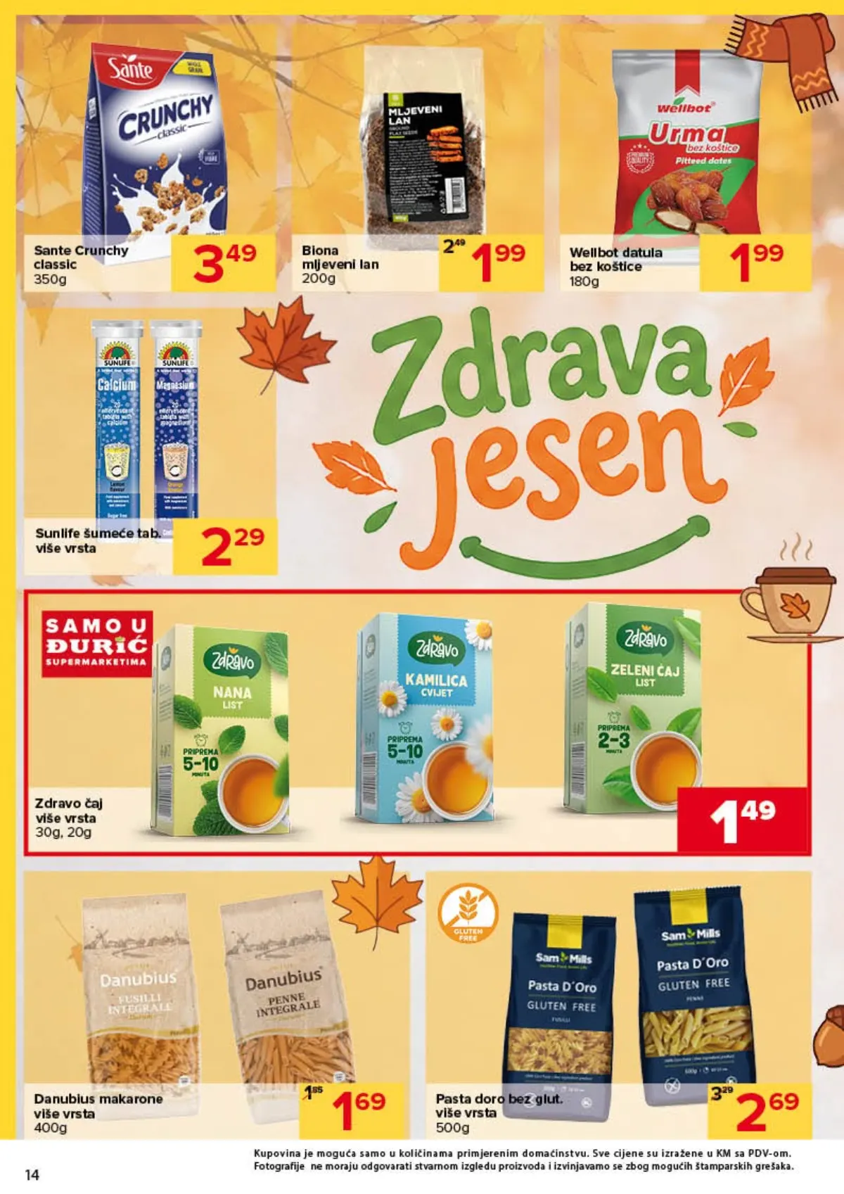 Đurić katalog 08–21.10.2026. – Zdravo čajevi, žitarice, musli, zdrave grickalice i proizvodi za doručak