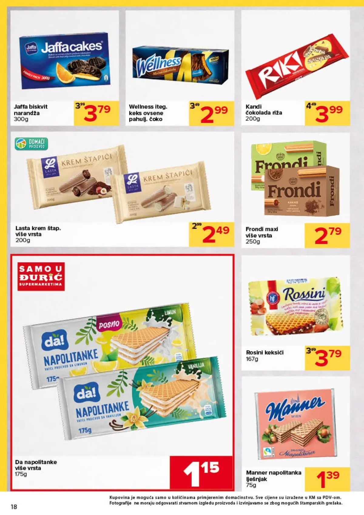 Đurić katalog 08–21.10.2026. – Jaffa Cakes, Wellness, Frondi, napolitanke i keksi