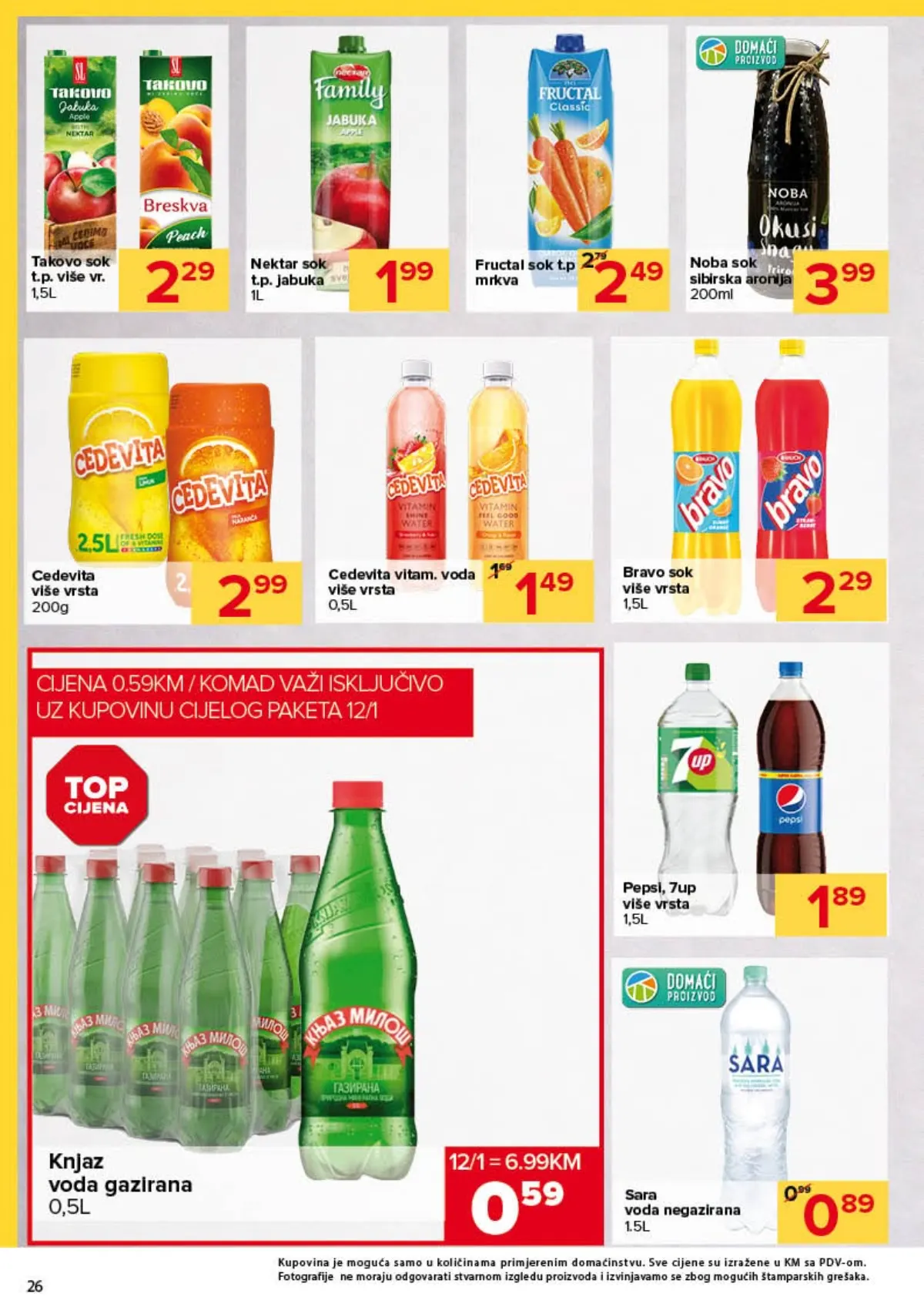 Đurić katalog 08–21.10.2026. – sokovi, gazirana pića, Knjaz Miloš, Pepsi i voda