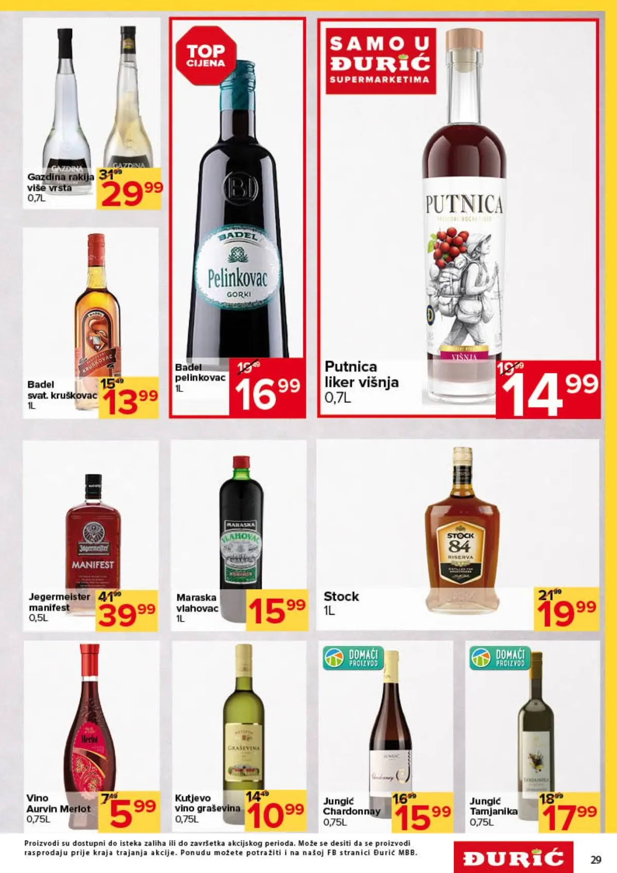 Đurić katalog 08–21.10.2026. – vino, rakija, Pelinkovac i druga alkoholna pića