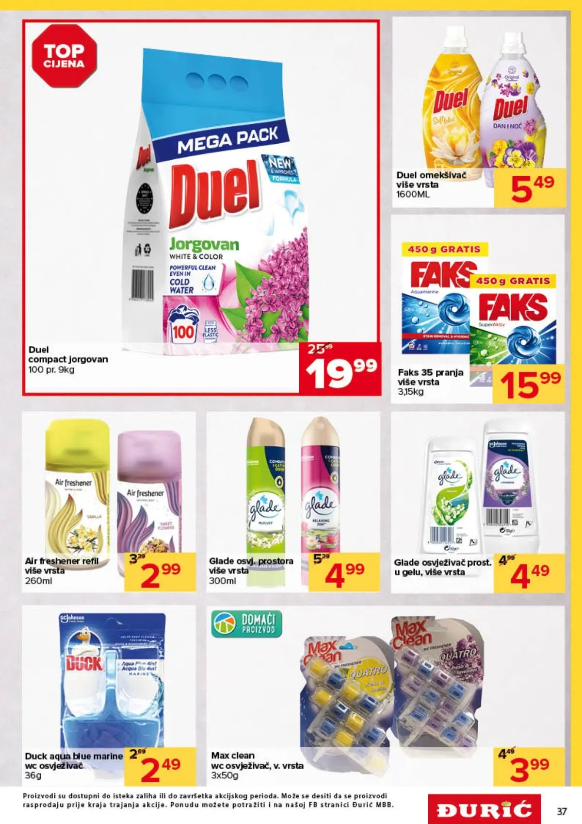 Đurić katalog 08–21.10.2026. – Duel i Faks deterdženti, omekšivači i sredstva za pranje veša