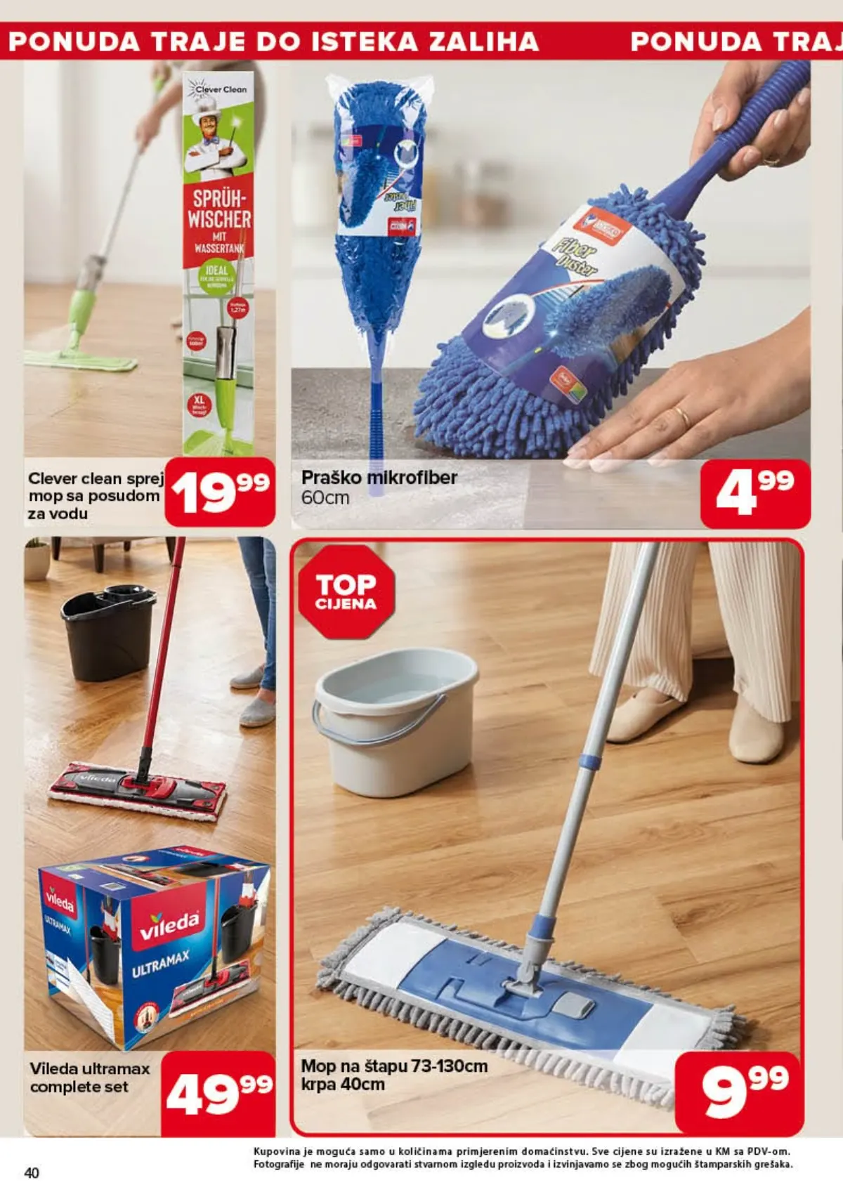 Đurić katalog 08–21.10.2026. – Clever mop, Vileda set, mikrofiber krpe i oprema za čišćenje
