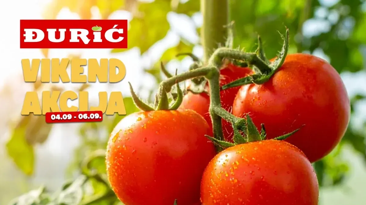 Đurić vikend akcija od 04.09. do 06.09.2026. – voće, povrće, meso, mliječni proizvodi, piće, slatkiši i kozmetika
