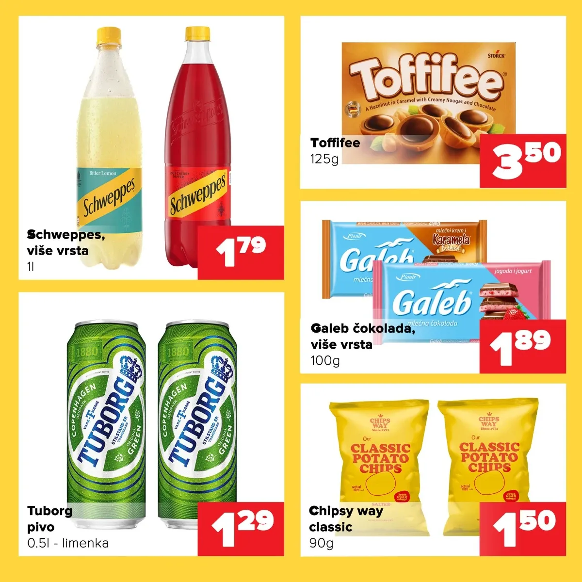 Đurić vikend akcija do 06.09.2026. – Schweppes, Tuborg, Toffifee, Galeb čokolada i Chipsy Way